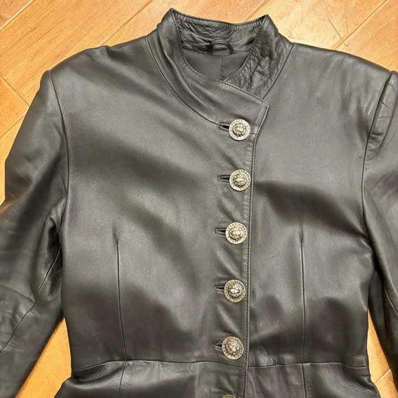 Linea Pelle Oryan Long Leather Coat * Vintage * Size Small - Picture 8 of 16